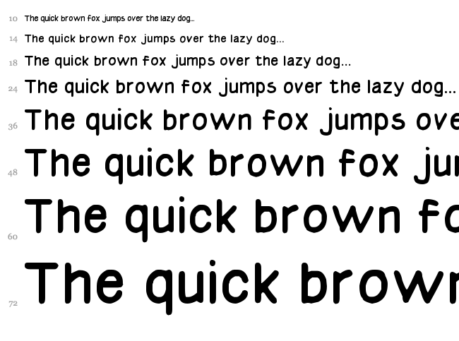 Basic Comical NC font waterfall